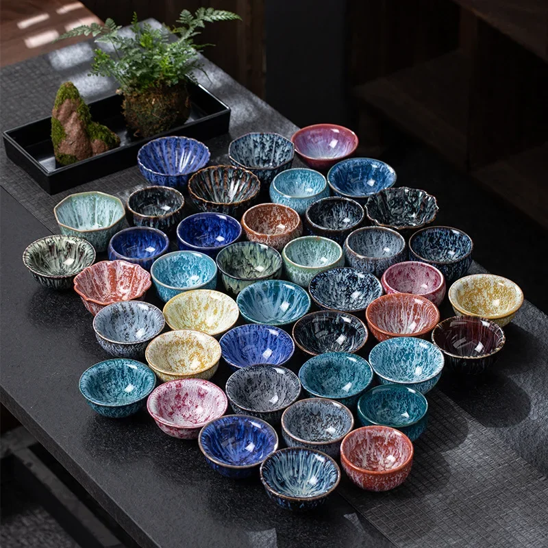 Ceramic Single Cup Tea Cup with Tianmu Glazed Finish
