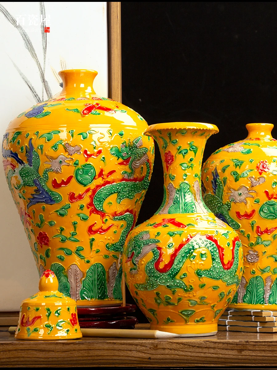 

Ceramic Pastel Vase Flower Arrangement Living Room Decoration Hallway TV Cabinet Wine Cabinet Model Room Soft Decoration