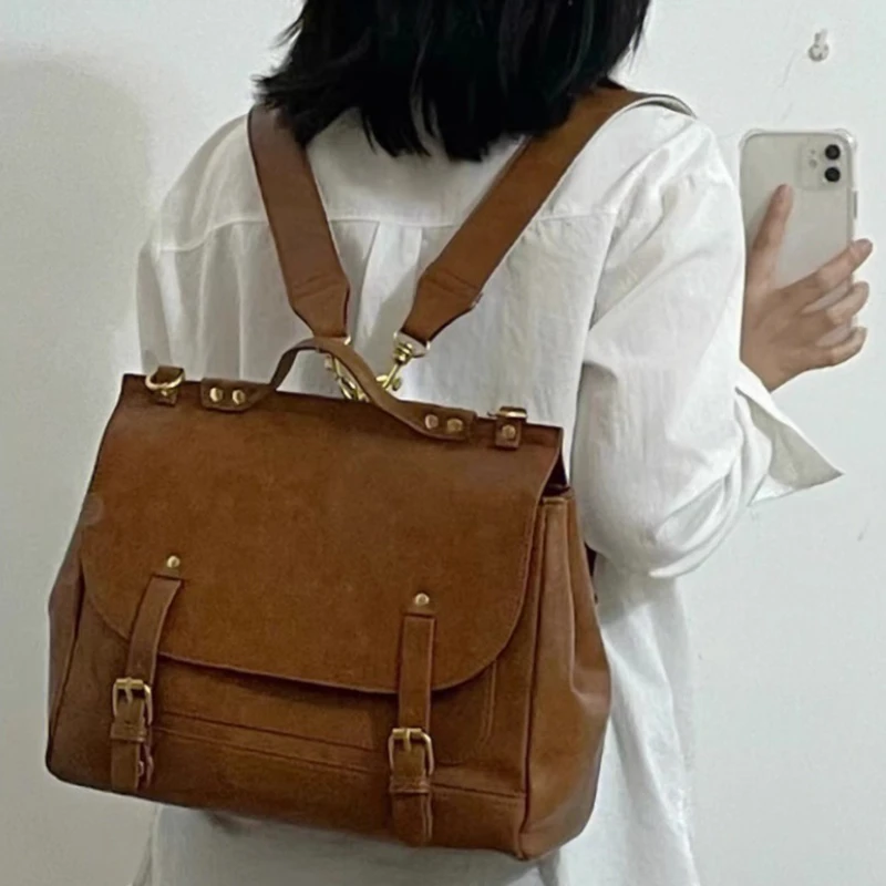 Shoulder Crossbody Bags for Vintage Women Pu Solid Messenger Bag Korean Y2k Students Handbags Fashion Preppy All Match Backpacks 6