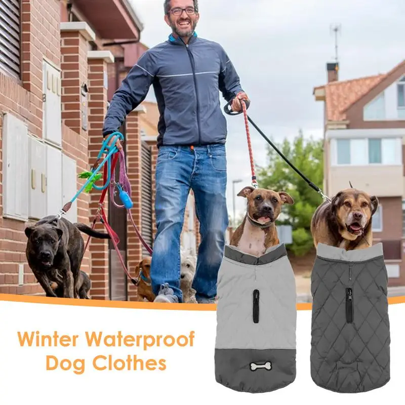 

Waterproof Dog Coat Large Dog Warm Keeping Apparel Reflective Pets Winter Coats for Cold Days for Camping Travelling Living Room