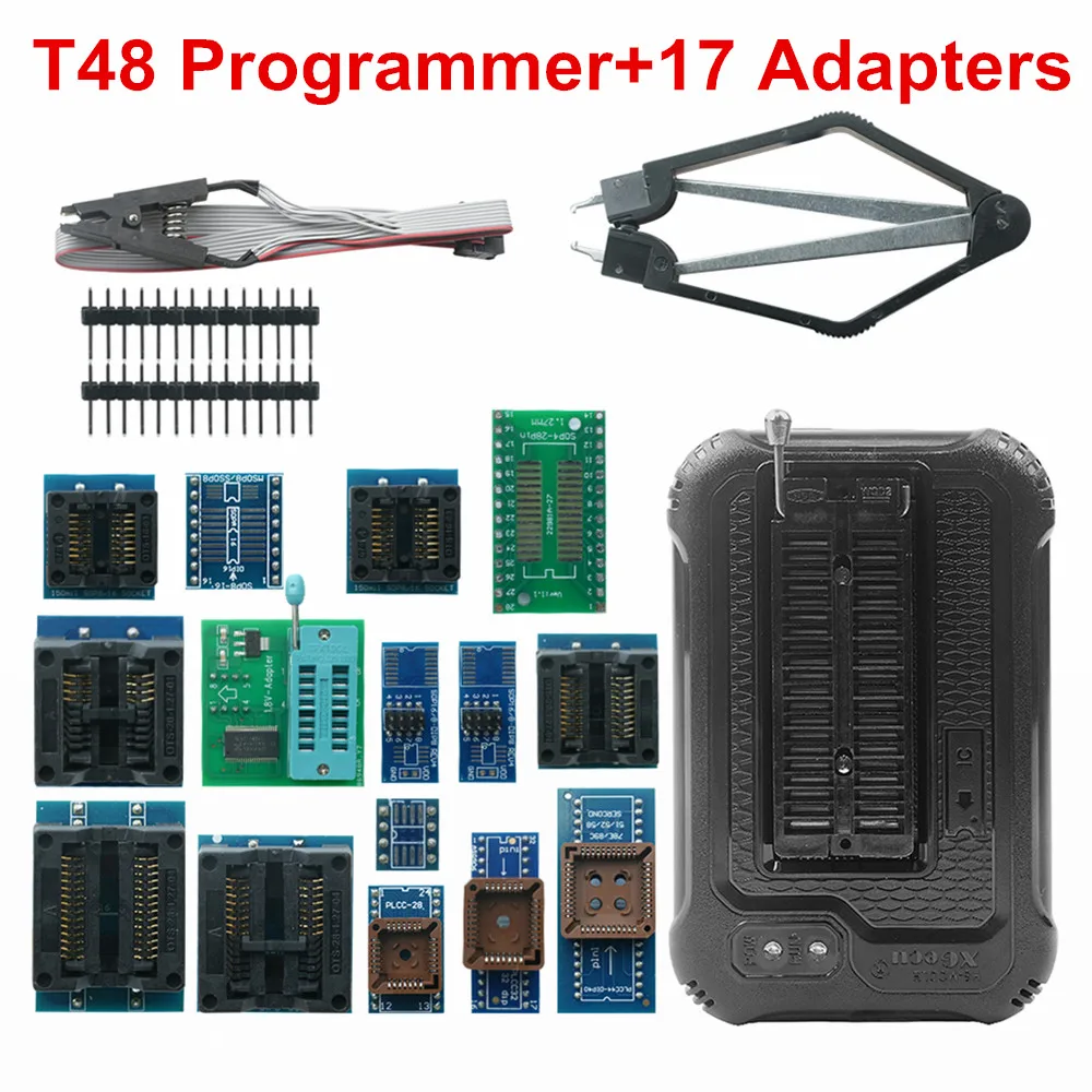 V12.25 Original T48 [TL866-3G] TL866II Plus Replacement Programmer T48 NAND Flash AVR PIC Bios USB Programmer+30PCS Adapters key programmer universal programmer