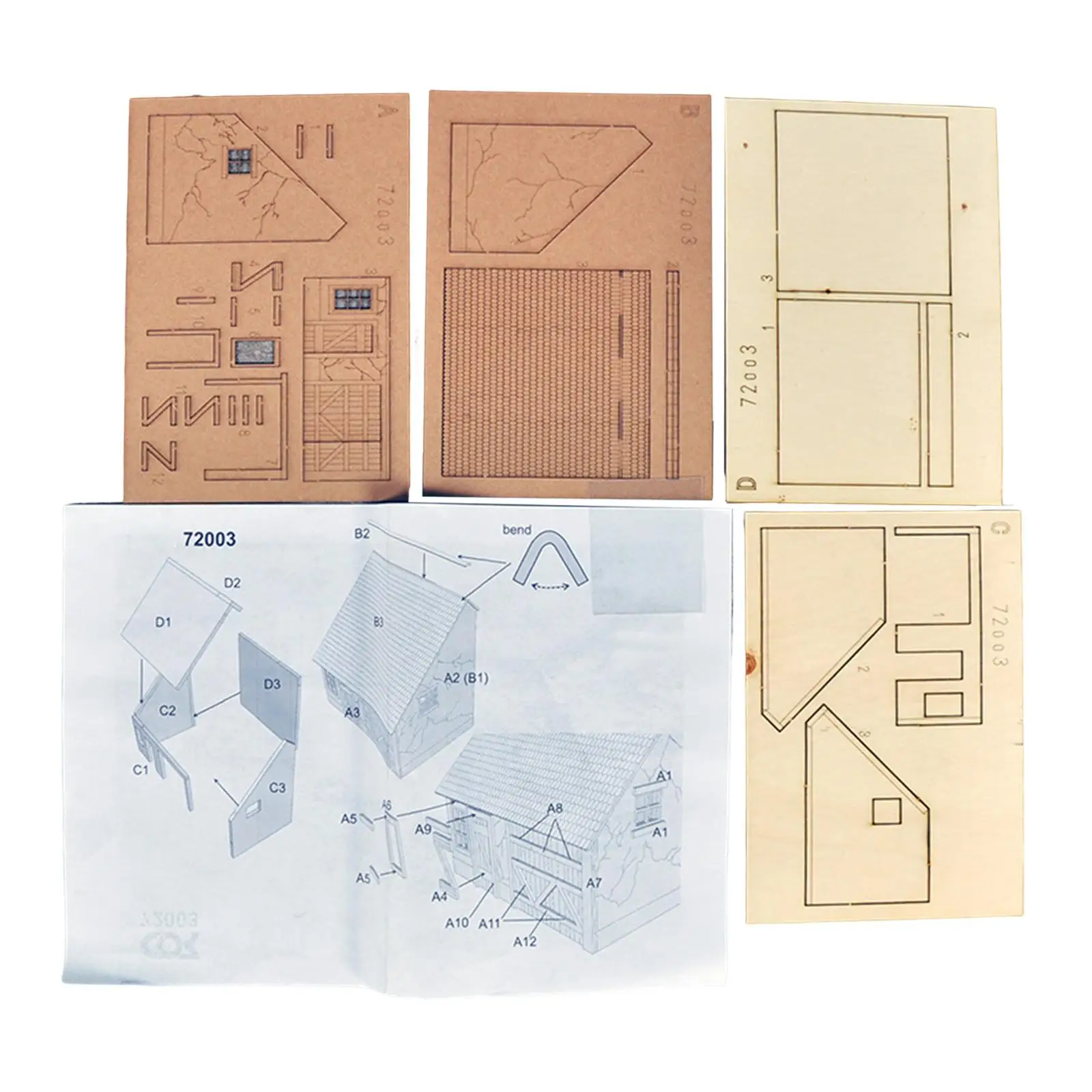 3D 퍼즐 레이아웃 DIY 공예 모델링 세트, 철도 건축 재료, 건축 모델, 마이크로 조경, 1:72