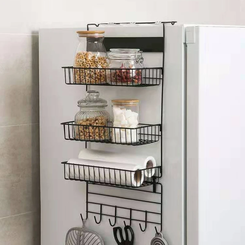 

Echome Bathroom Multi-layer Storage Rack Side Hanging Iron Art Kitchen Wall Storage Rack Wall Hanging Seasoning Storage Rack