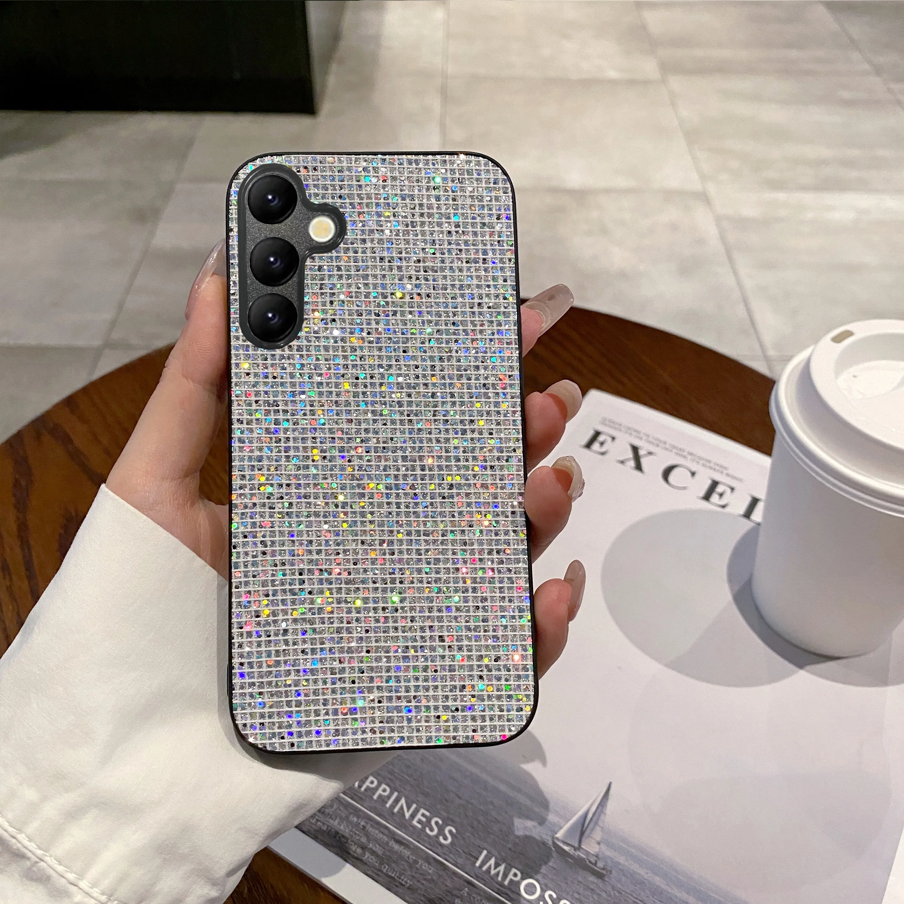 Luxury Shiny Colorful Grid Pattern Fashion Phone Case - TPU Shell