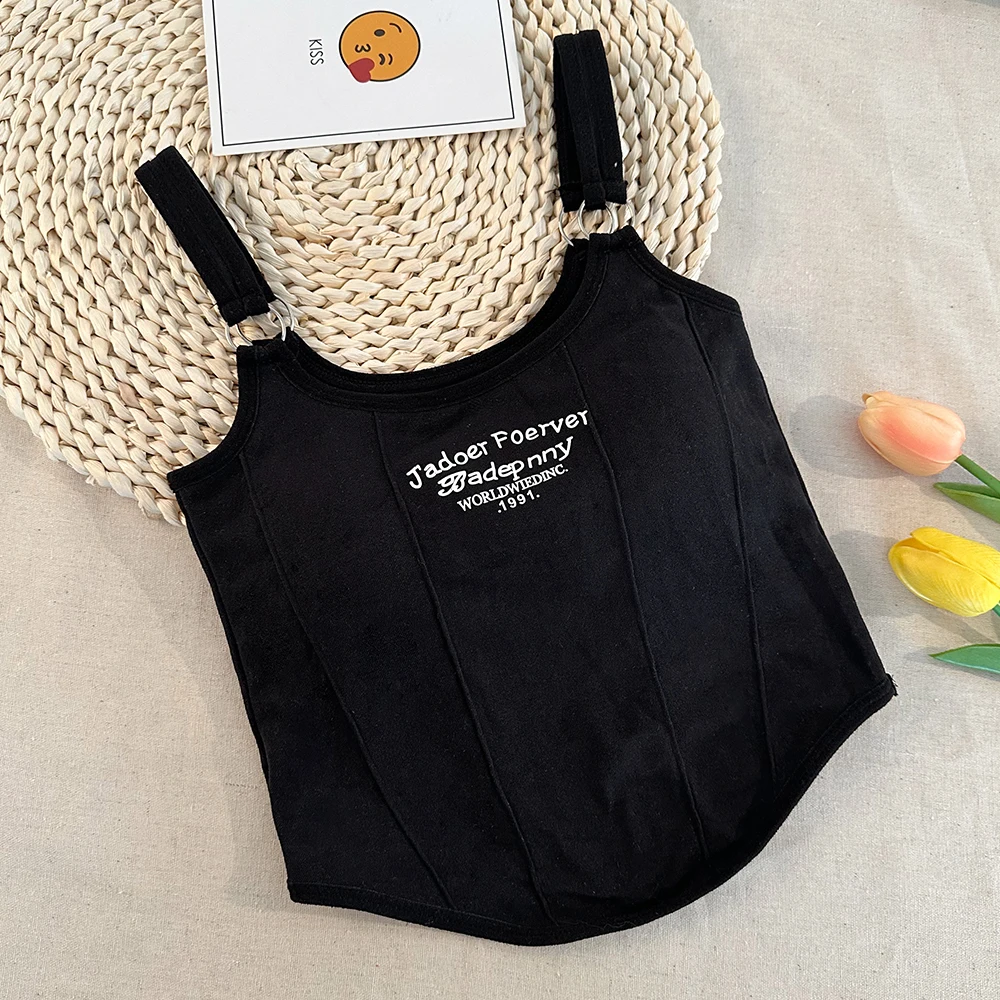 1pc Letter Print Cotton Women Small Breast Bras Hot Girls Wear Casual Slim Underwear Padded Camisole Top Best Sellers In Women's Clothing