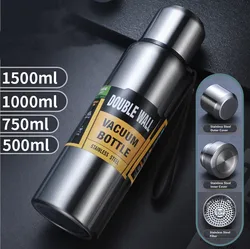 500/750/1000/1500ml Stainless Steel Thermos Large Capacity Vacuum Flask Portable Insulated Tumbler With Rope Thermo Bottle