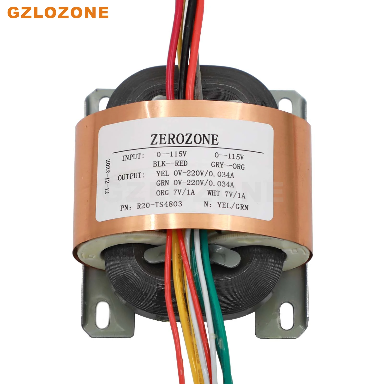 

ZEROZONE R-20 30VA R type transformer With copper foil shield R-Core 30W 220Vx2+7Vx2 For PRT05A
