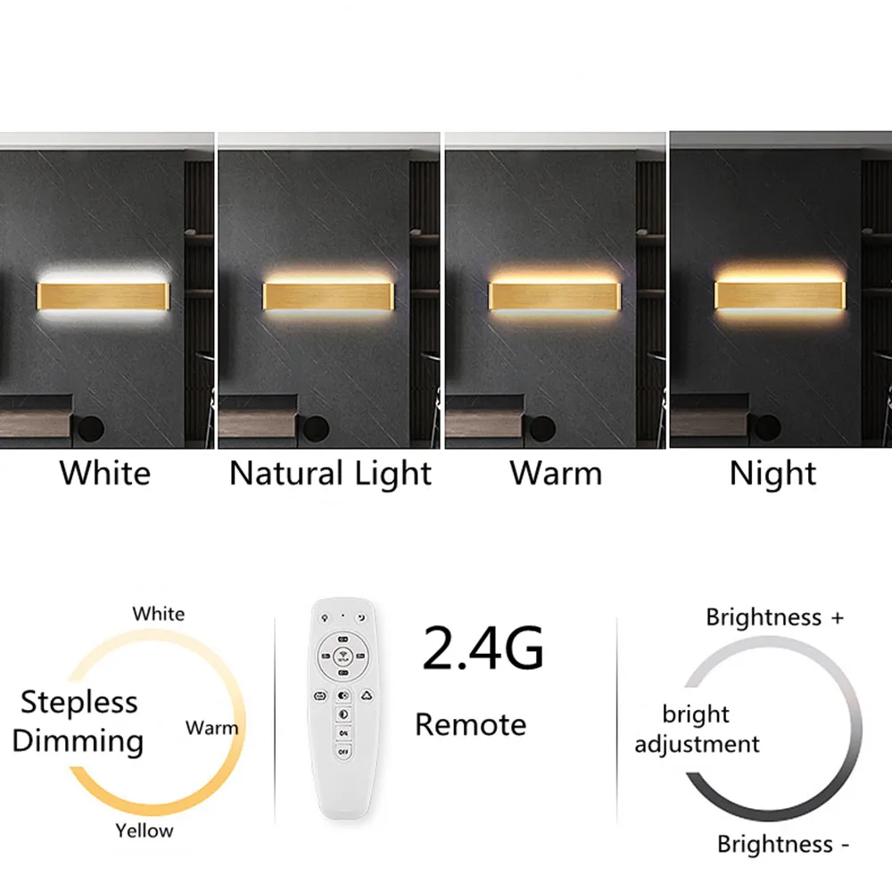 Led Wall Sconce Light 2.4G Bluetooth Remote Control Dimmable Wall Lamp AC170-245V Living Room Bedroom Indoor Light Fixture led light,led wall lamp,wall light