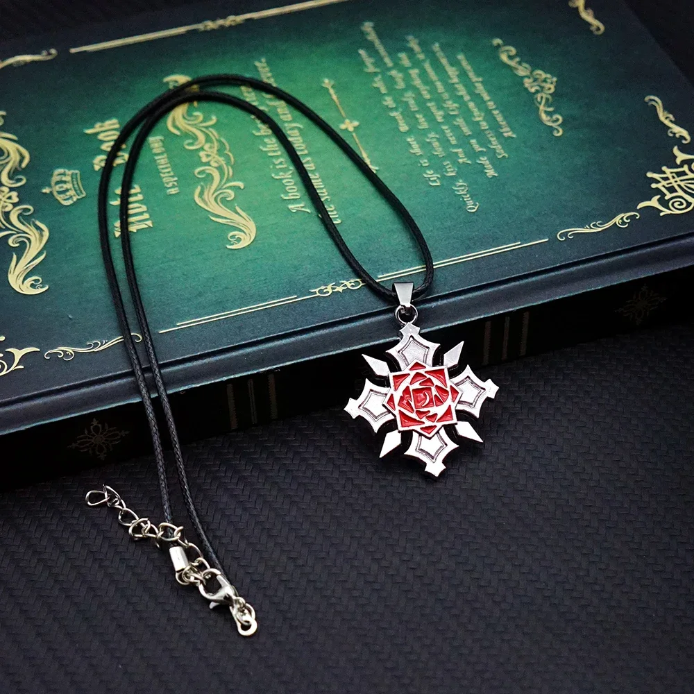 Colar de cavaleiro vampiro, colares de metal rosa, joias de anime,  pingente, correntes, gargantilha, charme - AliExpress, image size:1000x1000