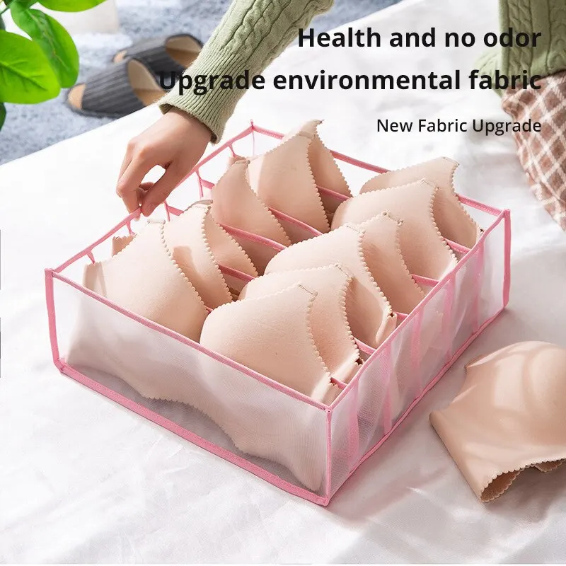 Underwear Storage Box Womens Socks Bra Underwear Thickened Grid Packing Box Mesh Grid