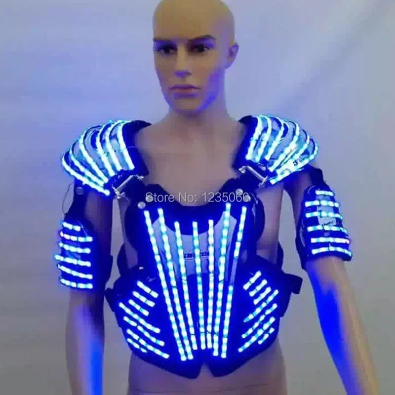 

New Design Luminous Led Costumes Led Armor Flashing Led David Robot Suit for Performance Halloween Christmas Dj Clothes
