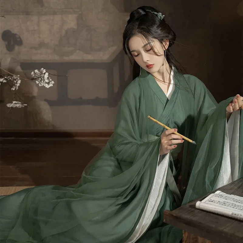 Original Hanfu Costume for Women, Cheongfu Costume, Chinese Antique, Big Sleeve Shirt, Loose, Sweet Hanfu, Evening Dresses