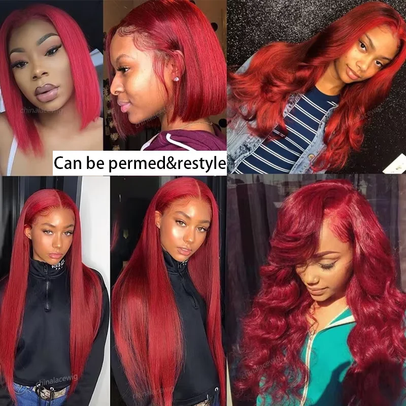 Brazilian Body Wave Human Hair Bundles 99J/Burgundy Red Colored Human Hair Weave Bundles 8-26 Inch Remy Extension 3/4PCS