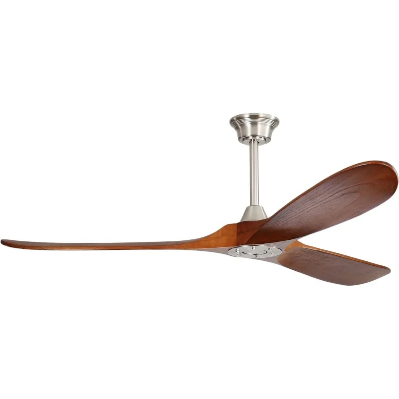 

Sofucor 60 Inch Ceiling Fan with Remote Control, Brush Nickel and Light Walnut, 3 Wood Blades, Reversible DC Motor, Timer, 6004H