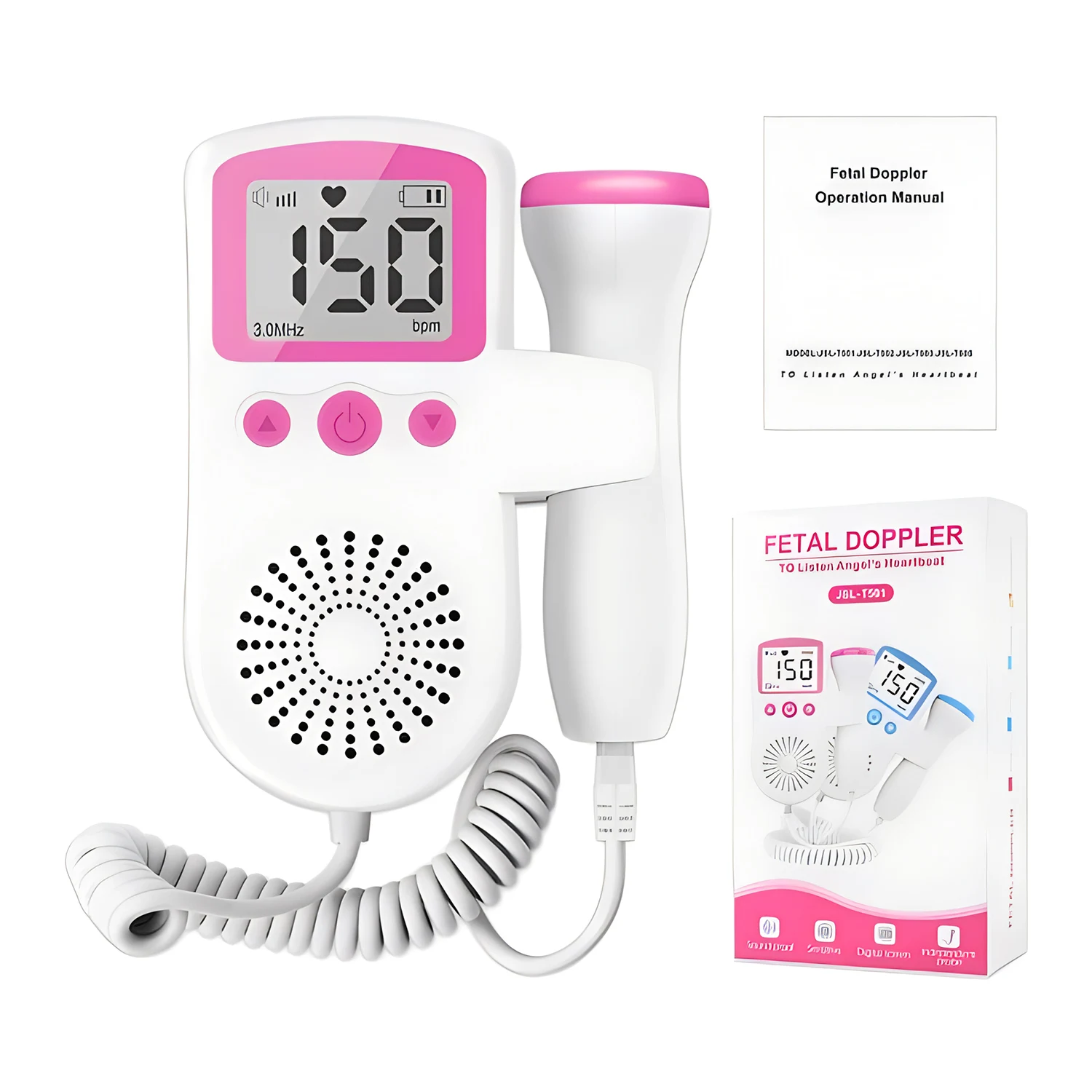 Household Fetal Doppler Baby Heartbeat Pocket Prenatal Detector Home Pregnant Heart Rate Monitor Detector Pulse Meter