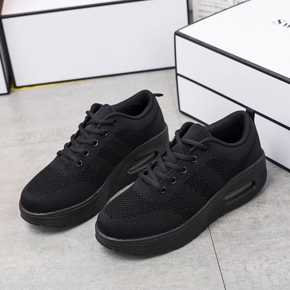 All Black Sneakers Light Knit Running Shoes Big Size Walking Men's Shoes  Flying Knitting Shoes - China Sneaker and Running Shoes price |  Made-in-China.com