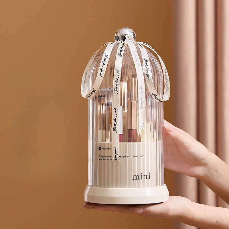 

Makeup Brush Bucket Rotating Storage Container Vanity Lipstick Eyeshadow Shelf Storage Box