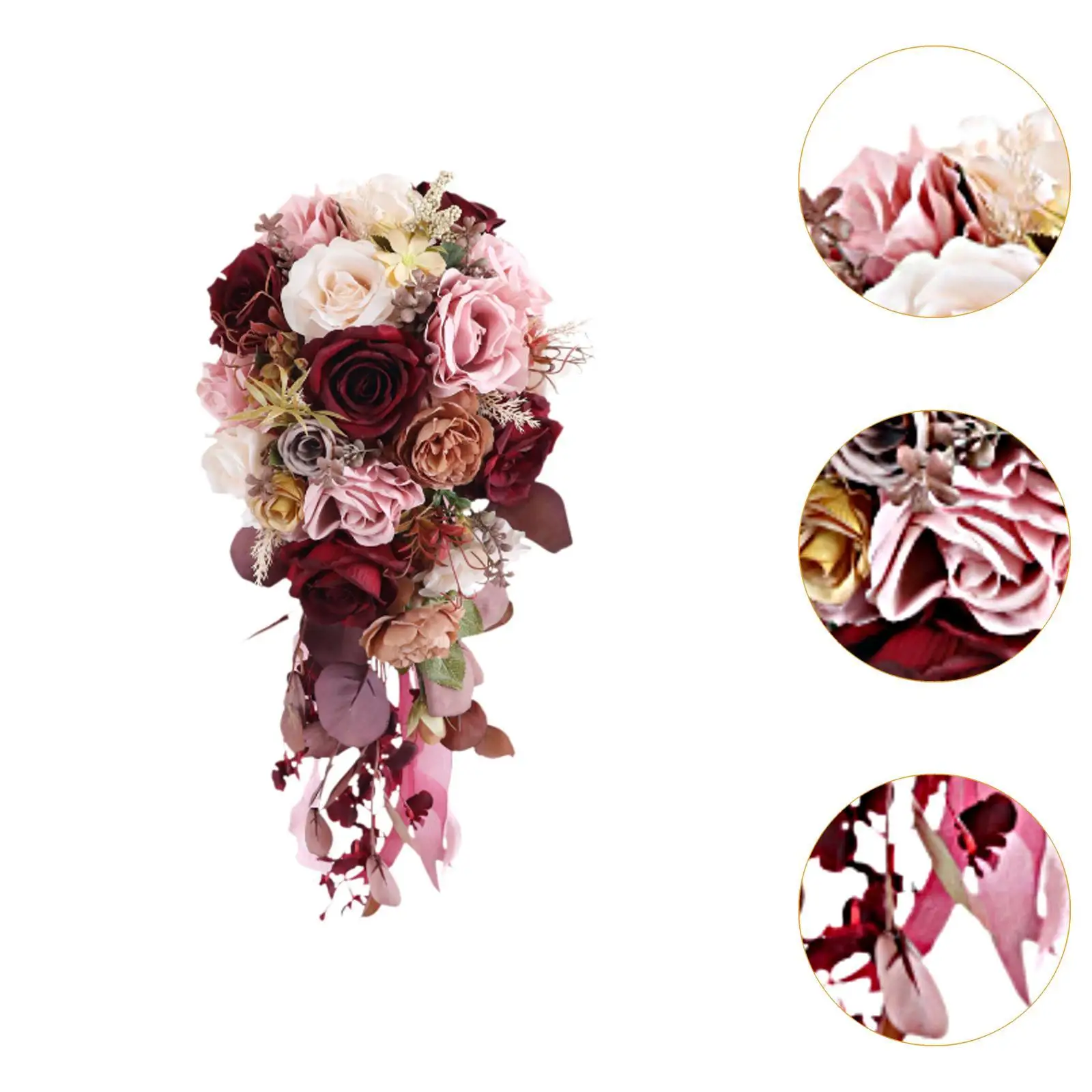 Wedding Bouquet Bride Elegant Bride Holding Flowers Artificial Valentine's Day Party Graduation Bridal Shower Supplies