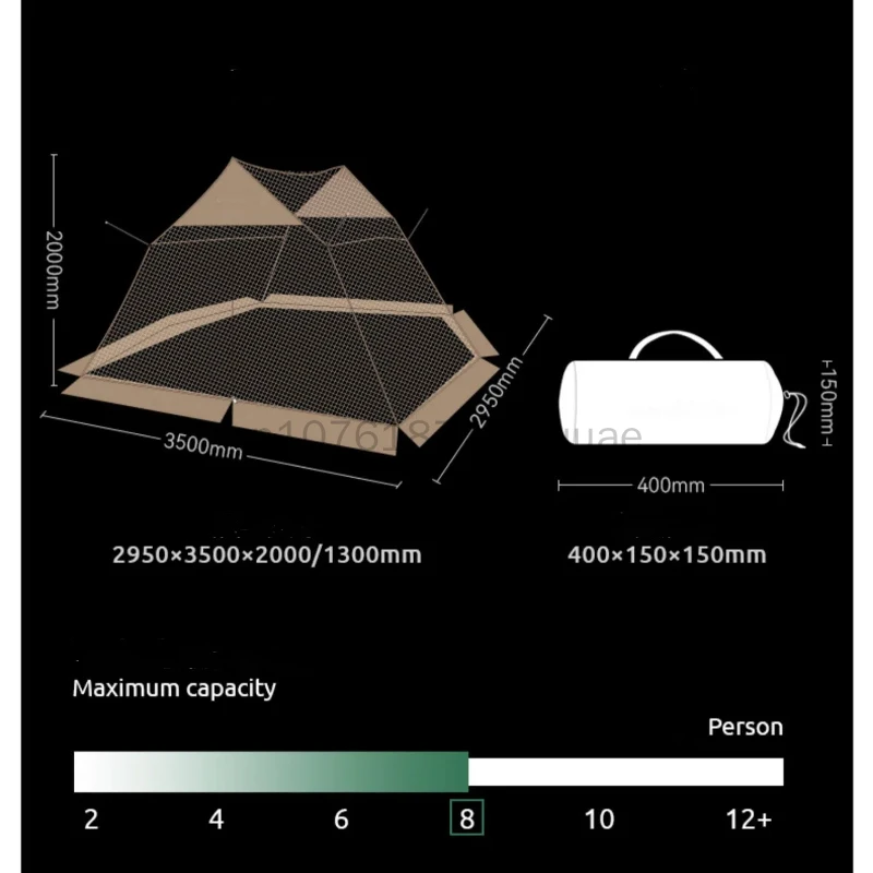 Summer Sky Mosquito Proof Tent for 5-8 People Camping, Picnicking, Ventilation, Ventilation, Insect Proof Tent, Mesh Tent