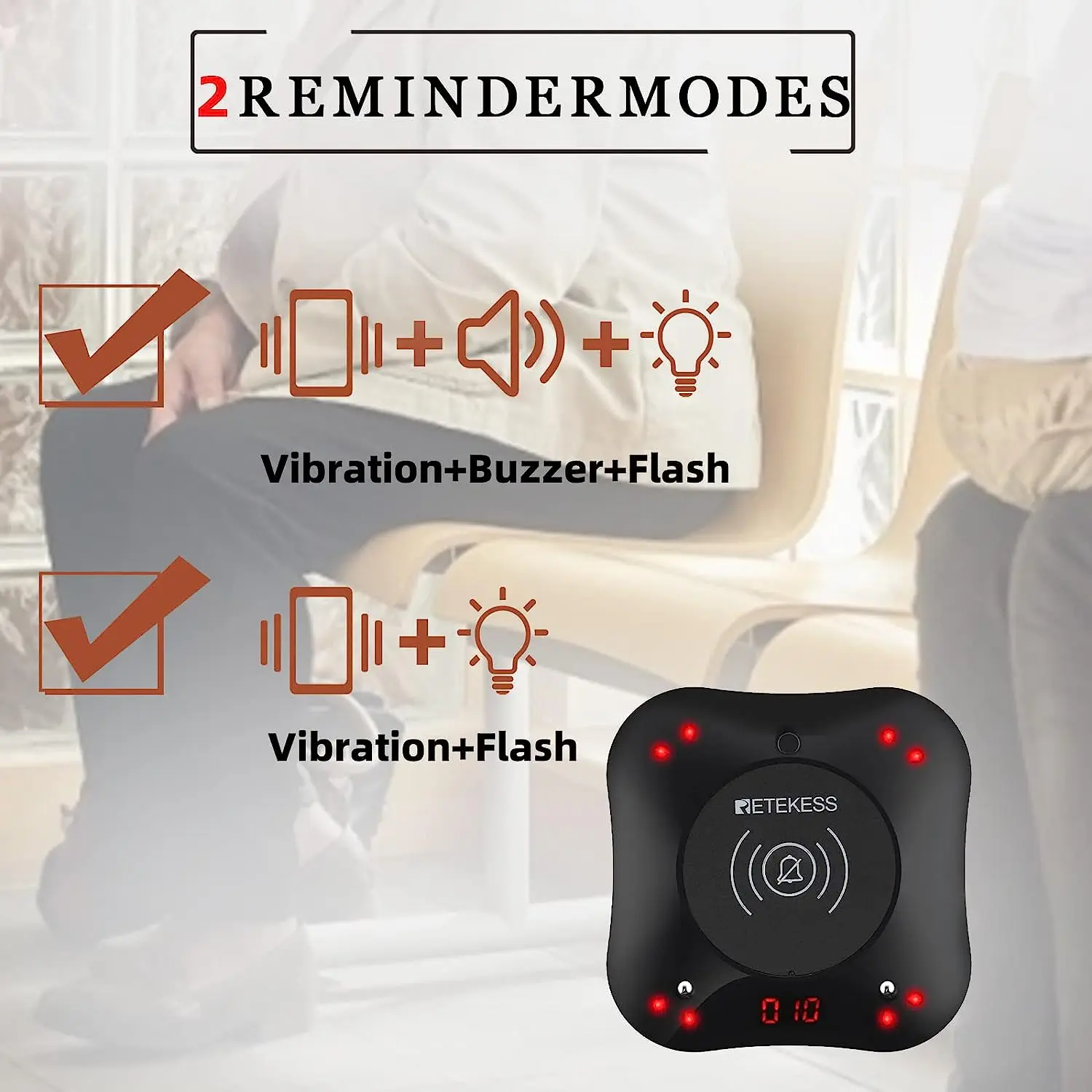 Vibrator Coaster Pager Receivers Wireless Calling System For Restaurant Cafe Bar Fast Food Club 10 Pcs For TD164