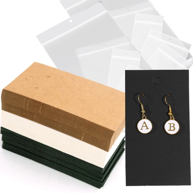 50sets Earring Cards 50pcs Bags Necklace Display Self-seal Kraft Paper Diy  - Jewelry Packaging & Display - Aliexpress