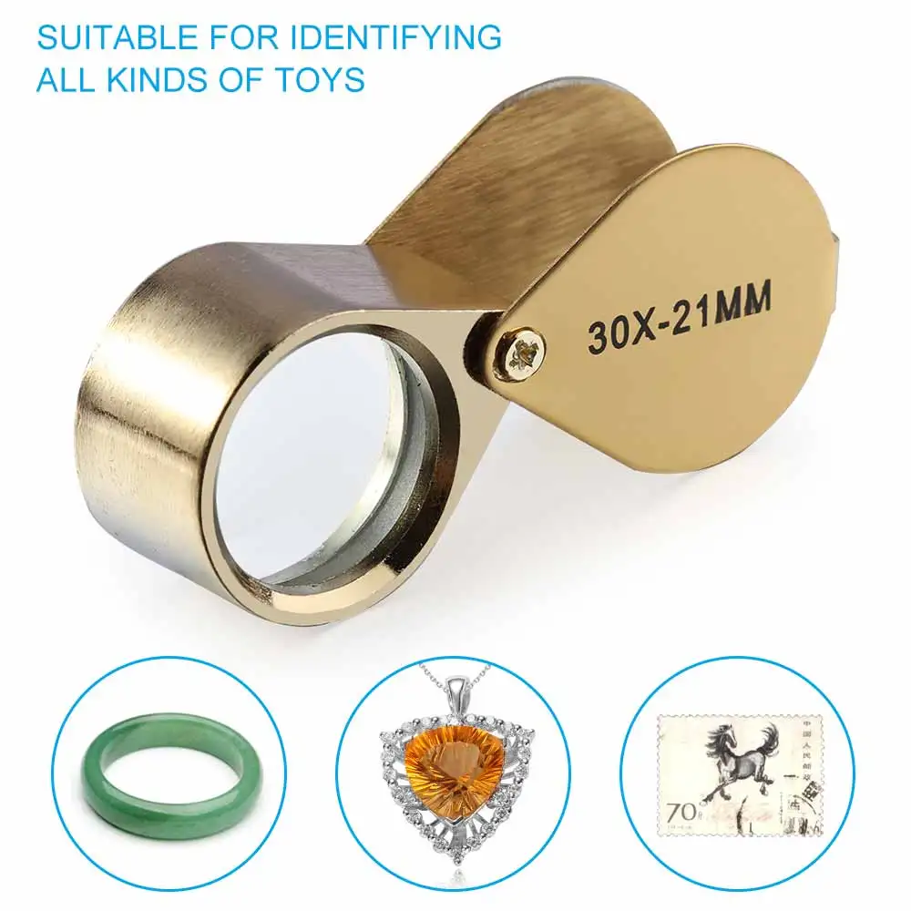 30 X 21mm Triplet Jewelers Eye Loupe Magnifier Jewelry, Pocket Jewelry Loupe,  Personalised 