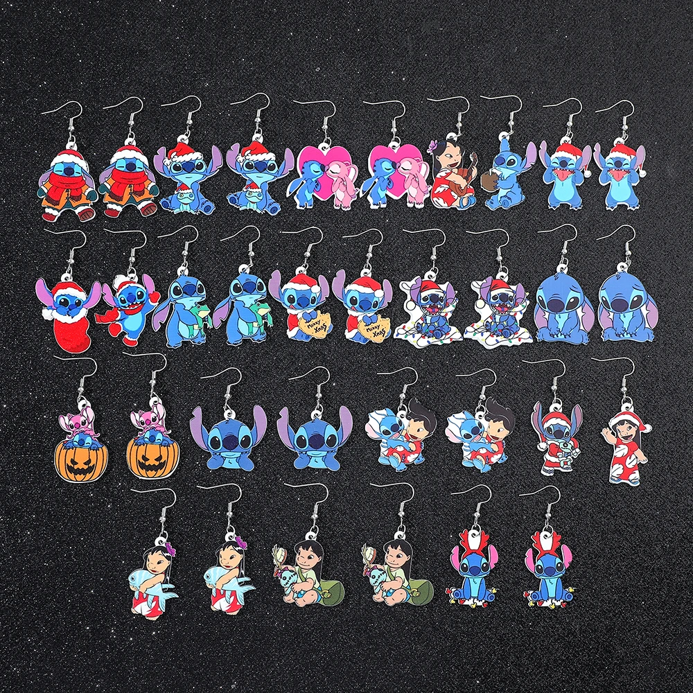 Lilo & Stitch Acrylic Earrings Pendant Ear Drop Christmas Jewelry