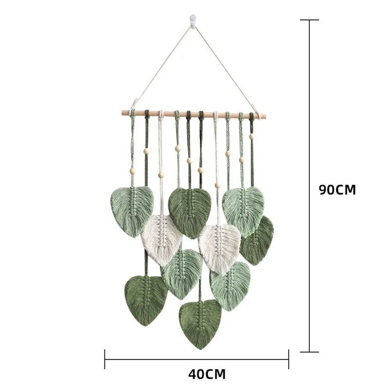 Leaf Macrame Wall Hanging Boho Room Home Decor Woven Aesthetic Wall Tapestry Wedding Decoration