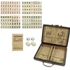 Chinese Numbered Large Acrylic Tiles Portable Carving Travel Mahjong Premium Mahjong Set 144 For Family Party Table Game 3