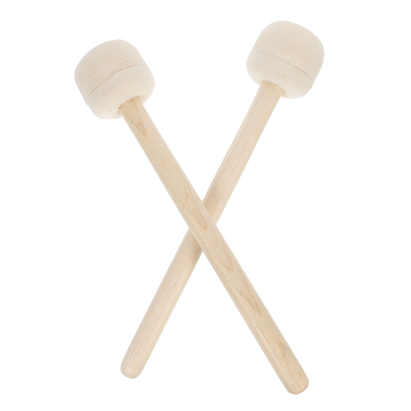 

2 Pcs Wool Felt Drumstick Sticks Bass Xylophone Snare Wooden Hammer Beater Big with Handle Child Percussion Instrument