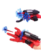  Marvel Spiderman Launcher Glove Movie Spider Man Anime Figures Cosplay Silk Costume Set Kids Cos Toys Children Boy Birthday Gift 