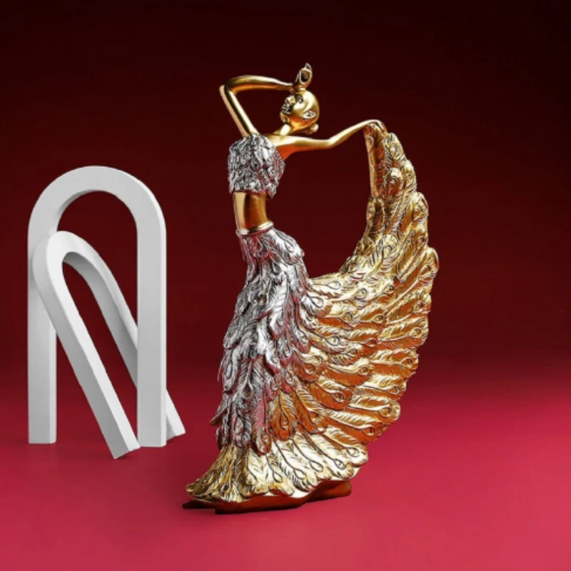 

Dancer Figurines Peacock Abstract Art Ornament Statue Desktop Decor Resin Sculpture Model Home Office Decoartion Craft