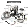 6-in-1 LCD Display Kitchen Electric Mixer 6.5QT Stainless Steel Bowl Multi-Function Mixer Dough Blender Meat Grinder Pasta 2