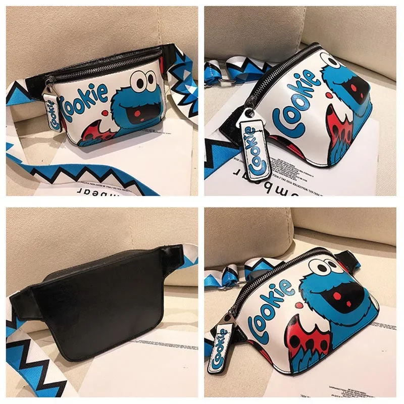 Waist Bag Women's Fanny Pack Cartoon Belt Bags Handy Packs Banana Chest Bag Female Hip Package Crossbody Purse PU Leather Pouch waist bag,chest bag,crossbody bag