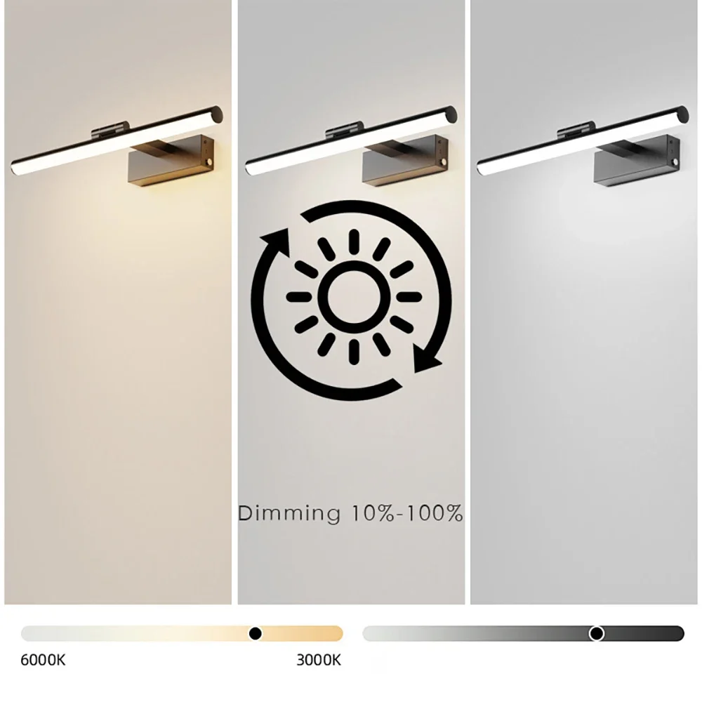 Modern LED Wall Lamp Touch Switch Dimming Rechargeable For Bedroom Bathroom Living Room Dining Room Indoor Lighting Room Decor