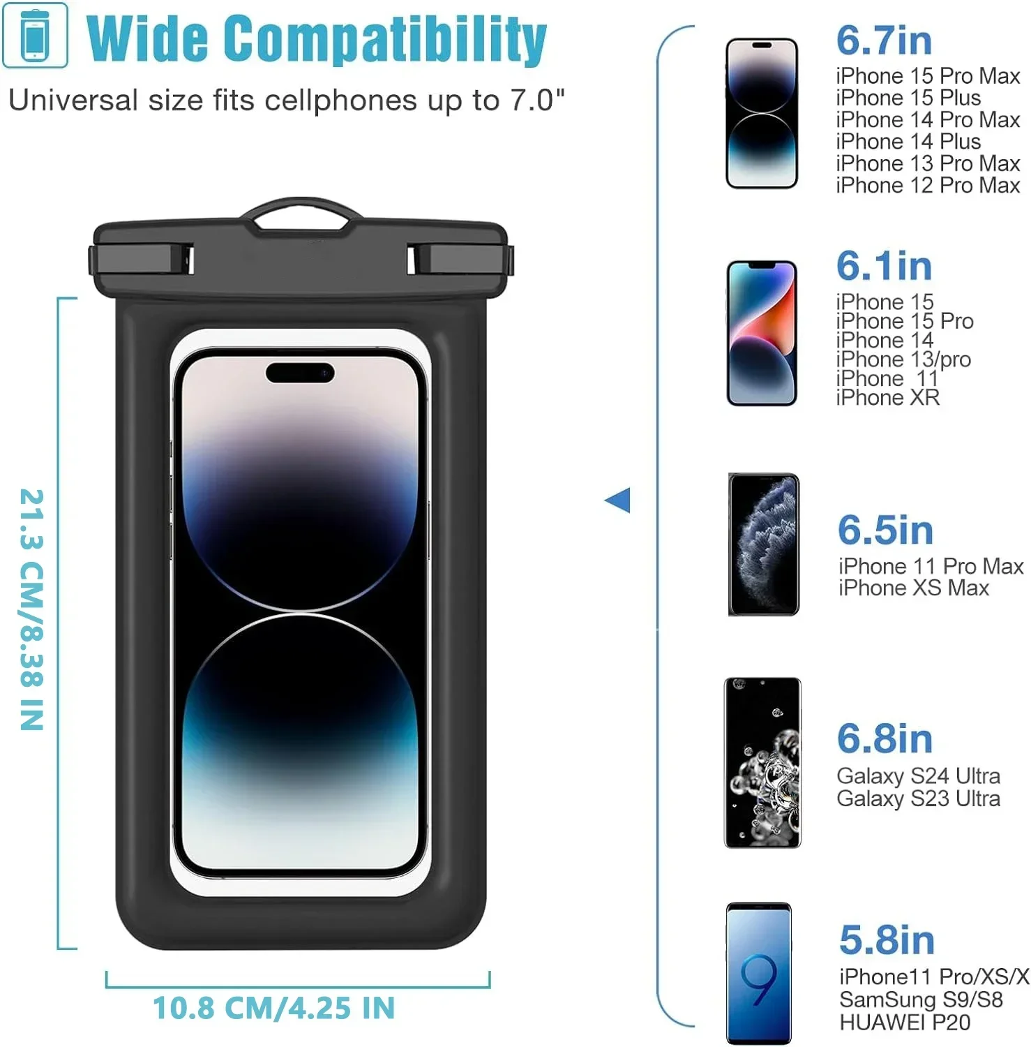 2 PCS Waterproof Pouches - Crystal-Clear Protection for Your Smartphone Underwater,Sand,and Snow,Touch-Friendly,and Easy-to-Use! 4