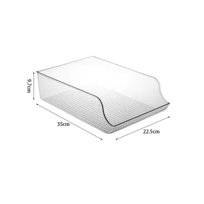 Set 2 Contenitori PortaLattine Per Frigorifero - Trasparenti, 35x13x10 Cm, Organizer In Plastica Senza BPA - Fatto In Spagna