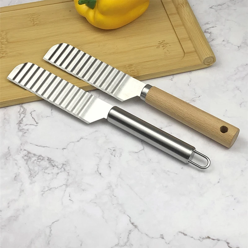Stainless Steel Potato Wave Slicer Knife Household Vegetable Cutter Potato Cutting French Fries Cutter Kitchen Gadgets Tool
