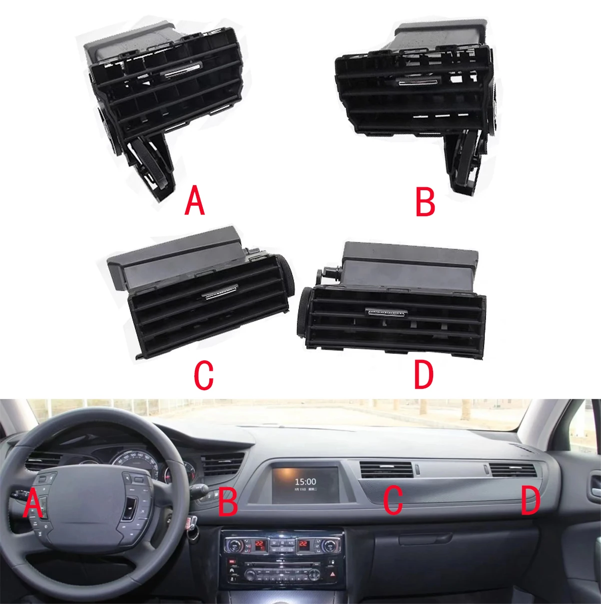 

AH36 OME 9688176077 9686494077 для Citroen C5 8265KX 2010-2016 выход кондиционера Центральная панель приборной панели выход воздуха A/C