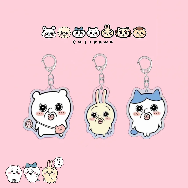 

Kawaii Keychain Funny Anime ちいかわ ハチワレ うさぎ Bang Bang Tang Tang Fitness Hunk Couple Bag Decoration Pendant Toy Friends Gift