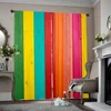 2pcs, spring summer Curtains Red, orange, yellow, green, blue and purple vertical stripes Sheer Curtains Versatile Polyester 1