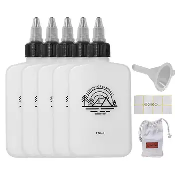 야외 캠핑 오일 디펜서 병, 누수 방지 식초 항아리 짜기 병, 트위스트 탑 캡 포함, 요리 구이용 HDPE, 120ml