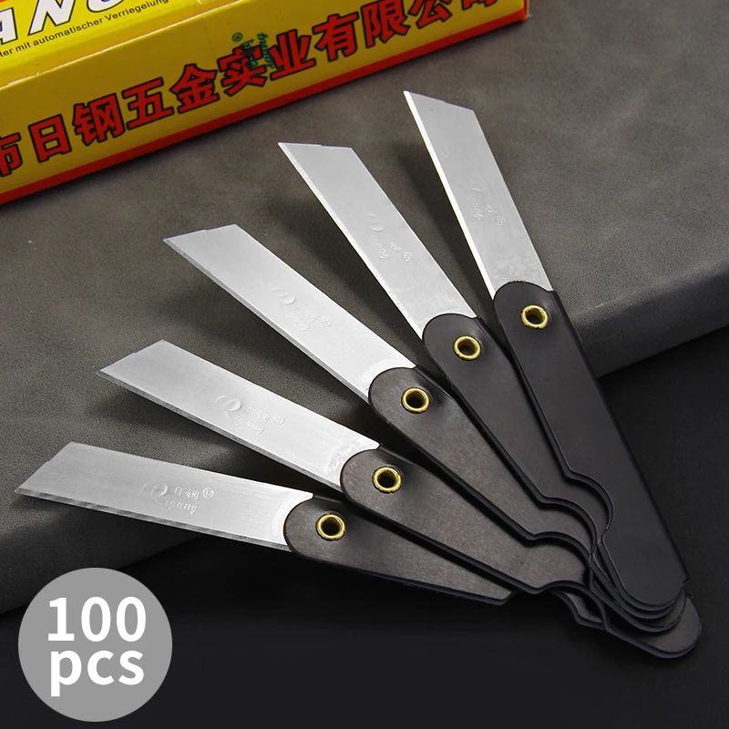 100pcs Metal Handle D2 Blade Folding Knife Paper Cutting Art Blade Cutting Knife Outdoor Camping Pocket Hunt Knife Tools woodworking support drill outdoor multifunctional camping survival tool four blade four slot manual woodworking spiral drill