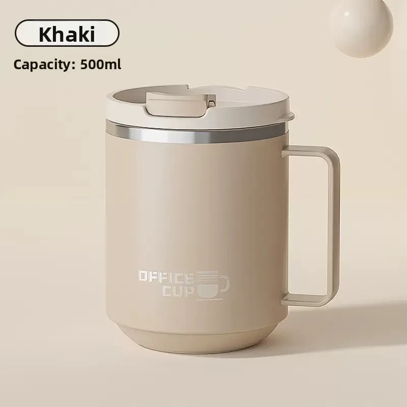 Double Wall Stainless Steel Insulated Travel Mug with Handle