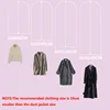 Clothes Hanging Dust Cover Wedding Dress Cover Suit Coat Storage Bag Transparent Fully Enclosed Clothes Cover With Zipper 6
