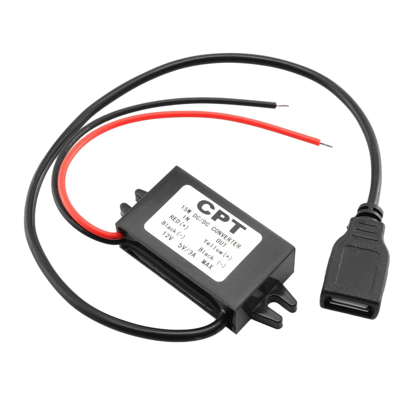 Car Power Converter DC 12V to 5V 3A Voltage Converter with Single USB  Adapter Connectors for Phone Charging Car Audio - AliExpress