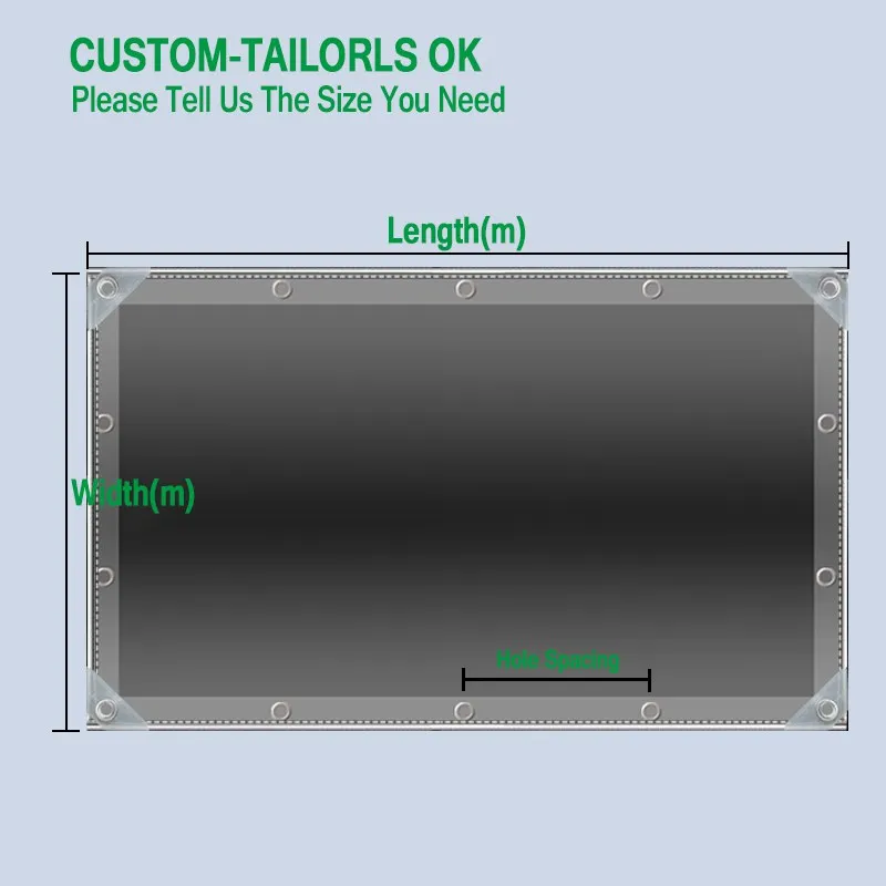 Anpassbare PVC-Klarsichtplane für den Außenbereich, strapazierfähiges, regendichtes Tuch, Möbel-Regenschutz, transparente, wasserdichte Gartenplane – Detail 1