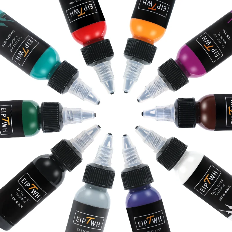 30ML/Bottle 10Colors Professional Tattoo Pigment Safe Half Permanent Tattoo Paints Supplies Body Beauty Ink