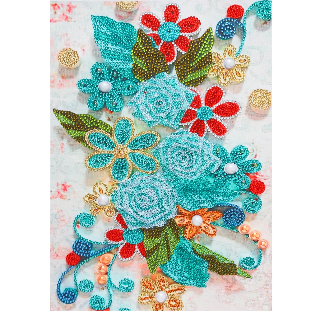 Akerlok 5D DIY Special Shaped Diamond Painting Flowers Cross Stitch Kits  (H013) 