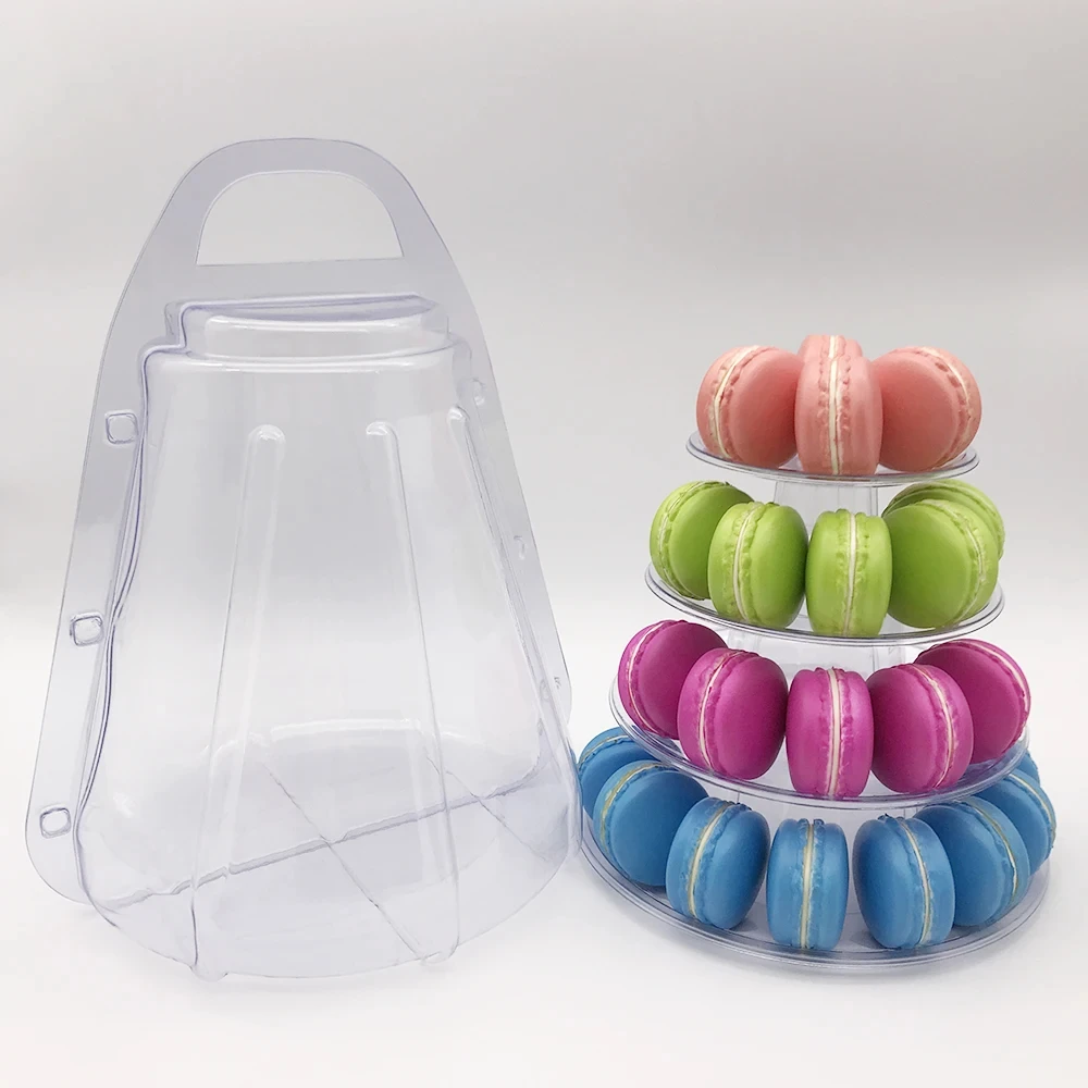 4 Tiers Portable Box Cupcake Display Rack Holder Macaron Tower Macaroon Display Cake Stand Birthday Party Wedding Decoration cake stand
